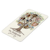 Familienbaum Foto Collage 8 Bilder Name Lt Beige Magnet (Linke Seite)