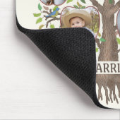 Familienbaum Foto Collage 8 Bilder Name Lt Beige Mousepad (Ecke)