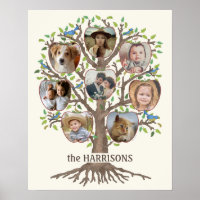 Familienbaum Foto Collage 8 Bilder Name Lt Beige