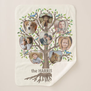 Familienbaum Foto Collage 8 Bilder Name Lt Beige Sherpadecke