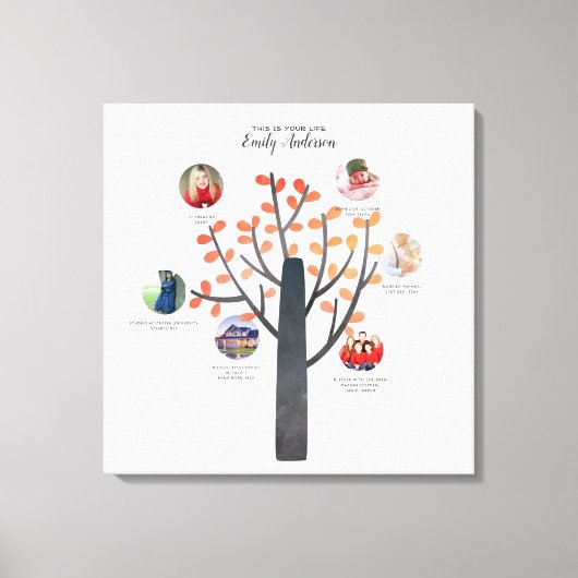 Familienbaum Foto Collage Geschenk - Hinzufügen MI Leinwanddruck (Vorderseite)