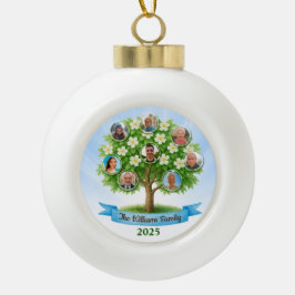 Familienbaum Foto Weihnachtsgeschenk Keramik Kugel-Ornament