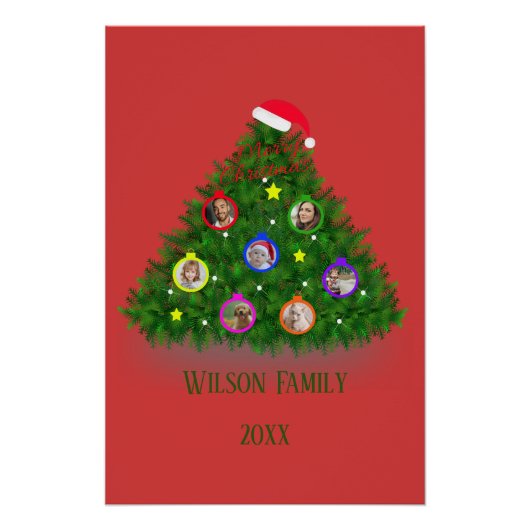 Familienbaum im Weihnachtsbaum Poster (Vorderseite)