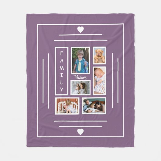 Familienbaum Lila Fleecedecke (Vorderseite)