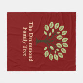 Familienbaum mit Geburtsjahr Fleecedecke (Vorderseite (Horizontal))