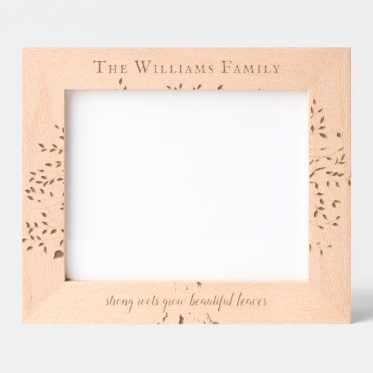 Familienbaum | Personalisierter Familienname Geätzte Rahmen (Vorderseite)