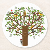 Familienbaum Runder Pappuntersetzer (Vorderseite)