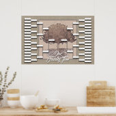 Familienbaum Rustikale Leinenschaukel Poster (Küche)