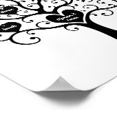 Familienbaum Schwarz-Weiß-Herz Poster (Ecke)