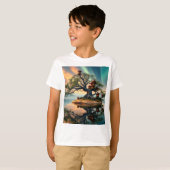 Familienbaum & Surfmouse Kindermädchen T - Shirt (Vorne ganz)