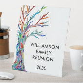 Familienbaum-Wiedersehen-Pedestal-Zeichen Sockelschild (In Situ)