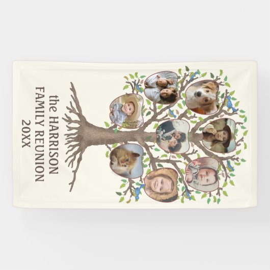 Familienbaum Wiedersehen Tree Zusammentreffen 8 Fo Banner (Horizontal)