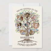 Familienbaum Wiedersehen Tree Zusammentreffen 8 Fo Einladung (Vorderseite)