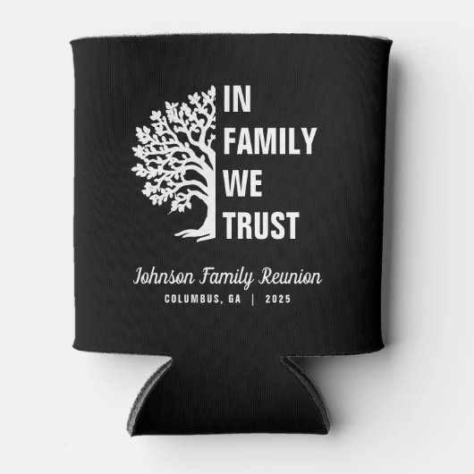 Familienbaum wir vertrauen Wiedersehen Black Dosenkühler (Vorderseite)