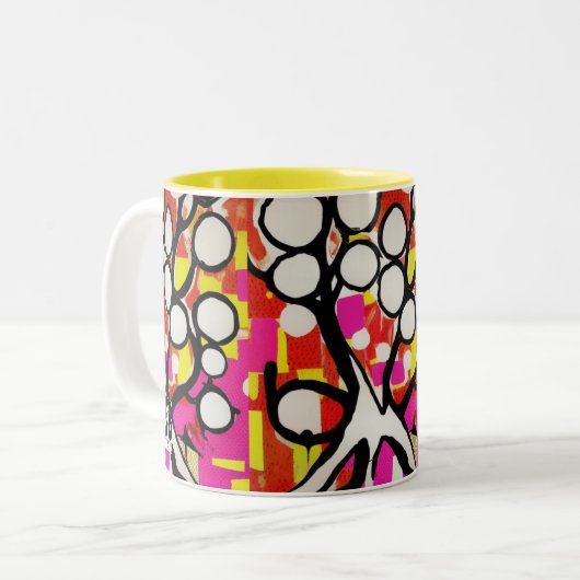 Familienbaum Zweifarbige Tasse (Vorderseite Links)