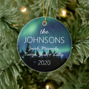 Familienbaumgedächtnis Nordlichter 2020 Keramik Ornament