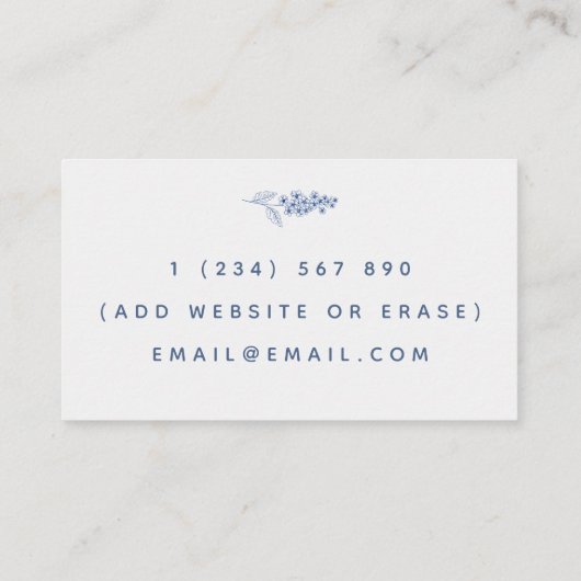 Familienberater für Psychotherapie Gezeichnet Blum Visitenkarte (Rückseite)