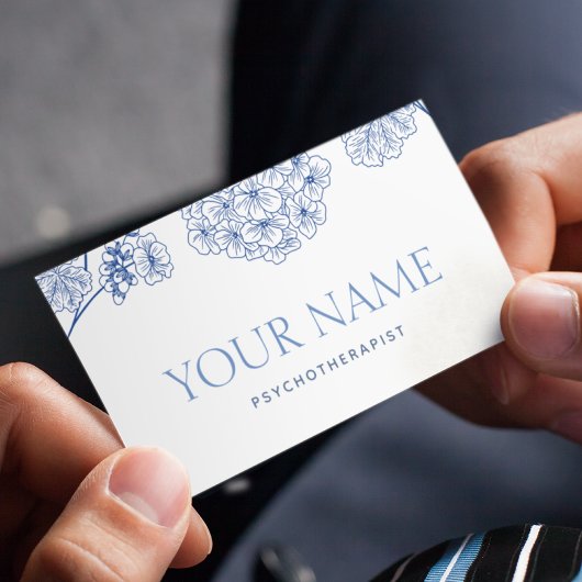 Familienberater für Psychotherapie Gezeichnet Blum Visitenkarte