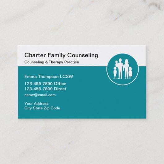 Familienberatung und Therapie Psychotherapeut Visitenkarte (Vorderseite)