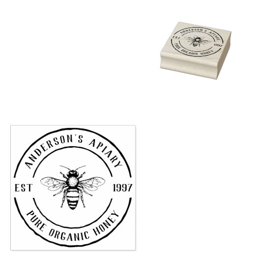 Familienbesitz Apiary Rustic Round Honey Briefmark Gummistempel (Stempel)