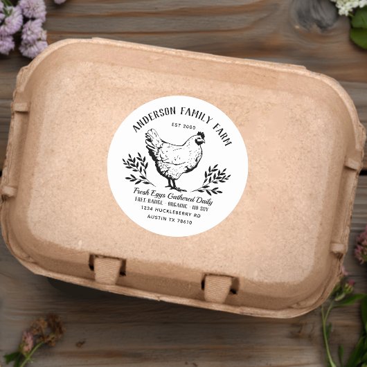 Familienbetrieb für Frischeier Runder Aufkleber