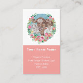 Familienbetrieb Hausgeflügel Hühner Garten Farbblo Visitenkarte (Vorderseite)