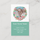 Familienbetrieb Hausgeflügel Hühner Garten Farbblo Visitenkarte (Vorderseite)