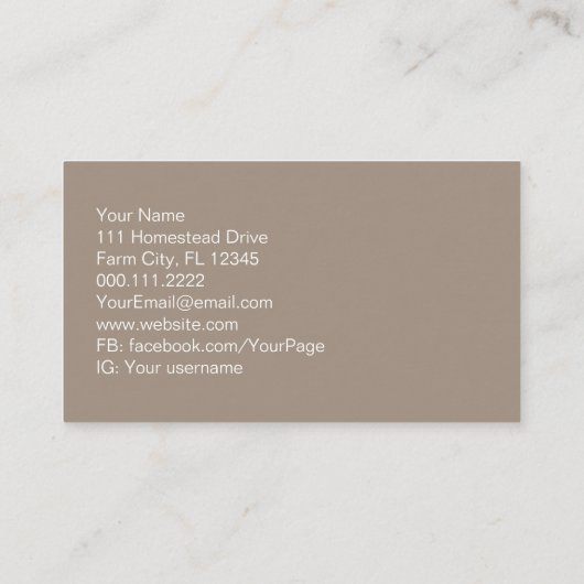 Familienbetrieb Hüttengewächshaus Hühnerkuh Marktg Visitenkarte (Rückseite)