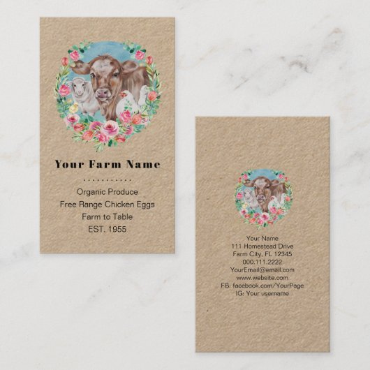 Familienbetrieb Hüttengewächshaus Hühnerkuh Marktg Visitenkarte (Vorne/Hinten)