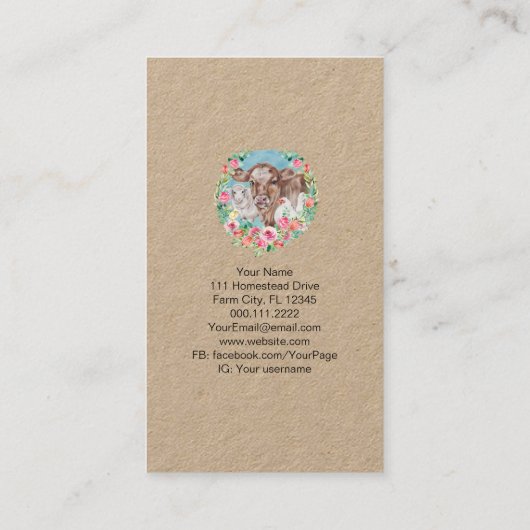 Familienbetrieb Hüttengewächshaus Hühnerkuh Marktg Visitenkarte (Rückseite)