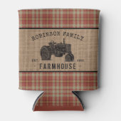 Familienbetrieb Rustikaler Traktor Red Kariert Bur Dosenkühler (Vorderseite)
