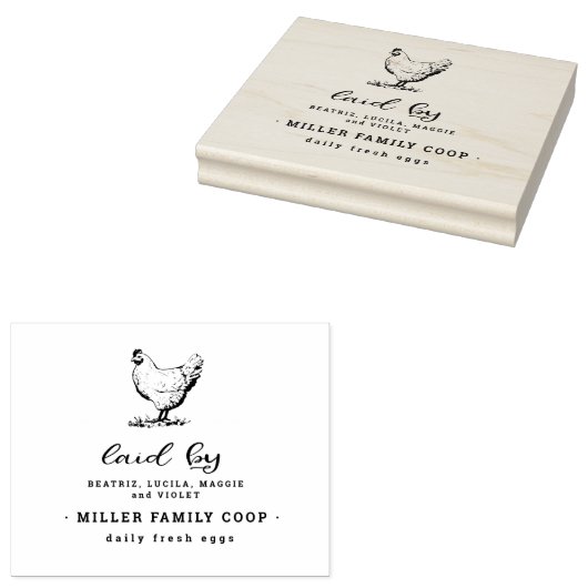 Familienbetrieb Vintage Personalisierte Eierkarton Gummistempel (Stempel)