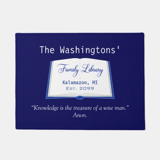 Familienbibliothek mit Zeichn- und Angebotsunterla Fußmatte (Vorderseite)