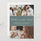 Familienbild "Dankbar, gesegnet" Feiertagskarte (Vorne/Hinten)