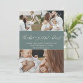 Familienbild "Dankbar, gesegnet" Feiertagskarte (Stehend Vorderseite)