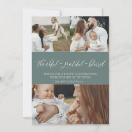 Familienbild "Dankbar, gesegnet" Feiertagskarte