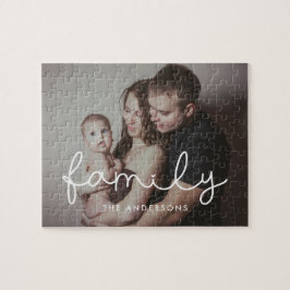 Familienbild mit niedlichen Schriftzeichen Puzzle
