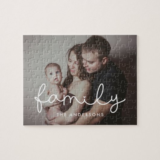 Familienbild mit niedlichen Schriftzeichen Puzzle (Horizontal)