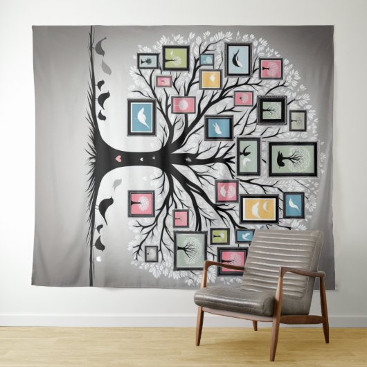 Familienbildbaum 02 wandteppich (Beispiel (Horizontal))