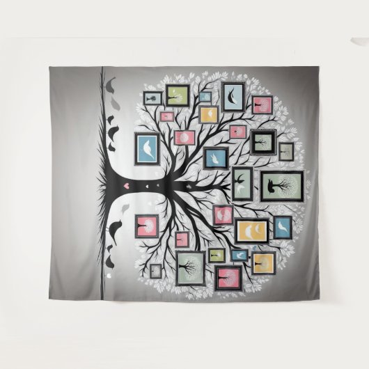 Familienbildbaum 02 wandteppich (Vorderseite (Horizontal))