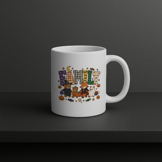 Familienbuchstabenblock kaffeetasse