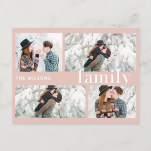 Familienchic, modernes Multi-Foto Feiertagspostkarte