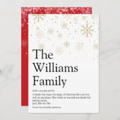 Familiendefinition Schneeflocken Weihnachtsnachric Feiertagskarte (Vorne/Hinten)
