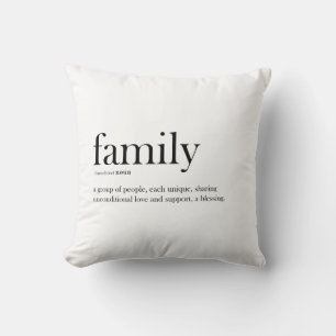 Familiendefinition, Typografie, modern, trendy Kissen