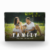 Familieneinfache Typografie Minimalistisch Fotoblock (Vorderseite)