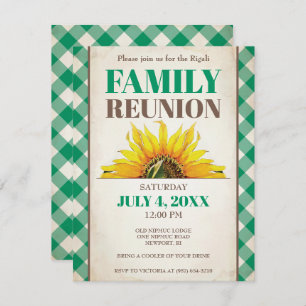 Familieneinladung, Sonnenblume, Grün Einladung