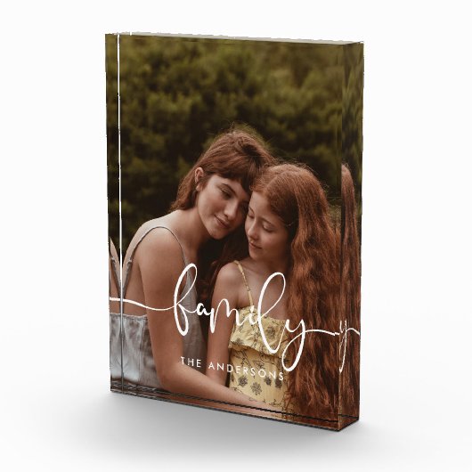 Familienelegantes Kalligraphie-Overlay Fotoblock (Rechts)