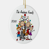 Familieneltern, Junge, Mädchen, Hund, Katzen-Ornam Keramikornament (Rechts)