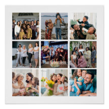 Familienerinnerungen 9-Foto-Raster Personalisierte