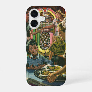 Familienessen im Retro-Diner mit Musikbox iPhone 16 Hülle